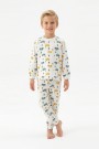 Erkek Çocuk Araba ve Ağaç Desenli %100 Pamuk Reaktif Boyama İnterlok Kumaş Uzun Kollu Pijama Takımı