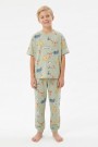 Garson Erkek Çocuk Koala ve Fil Desenli %100 Pamuk Reaktif Boyalı Süprem Kumaş Kısa Kollu Pijama Takımı