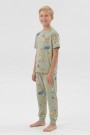 Garson Erkek Çocuk Koala ve Fil Desenli %100 Pamuk Reaktif Boyalı Süprem Kumaş Kısa Kollu Pijama Takımı