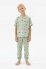 Garson Erkek Çocuk Yelkenli Desenli %100 Pamuk Reaktif Boyalı Süprem Kumaş Kısa Kollu Pijama Takımı