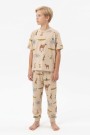 Garson Erkek Çocuk Safari Hayvan Desenli  %100 Pamuk Reaktif Boyalı Süprem Kumaş Kısa Kollu Pijama Takımı