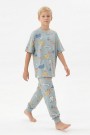 Garson Erkek Çocuk Koala ve Fil Figürlü %100 Pamuk Reaktif Boyalı Süprem Kumaş Kısa Kollu Pijama Takımı