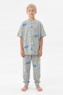 Garson Erkek Çocuk Koala ve Fil Figürlü %100 Pamuk Reaktif Boyalı Süprem Kumaş Kısa Kollu Pijama Takımı