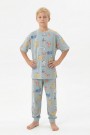 Garson Erkek Çocuk Koala ve Fil Figürlü %100 Pamuk Reaktif Boyalı Süprem Kumaş Kısa Kollu Pijama Takımı