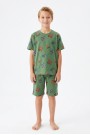 Garson Erkek Çocuk Araba Desenli %100 Pamuk Süprem Kumaş Kısa Kollu Şortlu Pijama Takımı