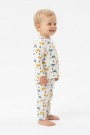 Erkek Bebek Araba ve Ağaç Desenli %100 Pamuk Reaktif Boyama İnterlok Kumaş Uzun Kollu Pijama Takımı