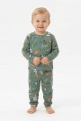 Erkek Bebek Oyun Karakterleri Baskılı %100 Pamuk Reaktif Boyama İnterlok Kumaş Uzun Kollu Pijama Takımı