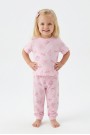 Kız Bebek Deniz Yıldızı ve İstiridye Desenli %100 Pamuk Reaktif Boyalı Süprem Kumaş Kısa Kollu Pijama Takımı