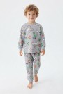 Erkek Bebek Karakter Baskılı %100 Pamuk Süprem Kumaş Reaktif Boyama Uzun Kollu Pijama Takımı 