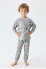 Erkek Bebek Karakter Baskılı %100 Pamuk Süprem Kumaş Reaktif Boyama Uzun Kollu Pijama Takımı 