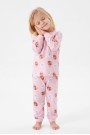 Kız Bebek  Çizgi Film Karakter Desenli %100 Pamuk Süprem Kumaş Reaktif Boyama Uzun Kollu Pijama Takımı