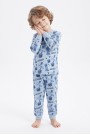 Erkek Bebek Karakter Baskılı %100 Pamuk Süprem Kumaş Reaktif Boyama Uzun Kollu Pijama Takımı 