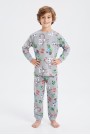 Erkek Çocuk Karakter Baskılı %100 Pamuk Süprem Kumaş Reaktif Boyama Uzun Kollu Pijama Takımı 