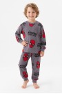 Erkek Çocuk Karakter Baskılı %100 Pamuk Süprem Kumaş Reaktif Boyama Uzun Kollu Pijama Takımı 