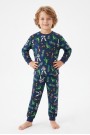 Erkek Çocuk Karakter Baskılı %100 Pamuk Reaktif Boyama Süprem Kumaş Uzun Kollu Pijama Takımı