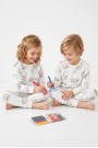 Üniseks Çocuk Boyanabilir Desenli %100 Pamuk Süprem Kumaş Uzun Kollu Pijama Takımı