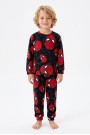 Erkek Çocuk Karakter Maske Desenli%100 Pamuk Reaktif Boyama İnterlok Kumaş Uzun Kollu Pijama Takımı 