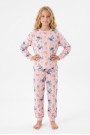 Garson Kız Çocuk Baskılı  %100 Pamuk Reaktif Boyalı Süprem Kumaş Uzun Kollu Pijama Takımı