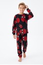 Garson Erkek Çocuk Karakter Maske Desenli %100 Pamuk Reaktif Boyama İnterlok Kumaş Uzun Kollu Pijama Takımı
