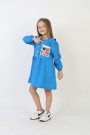 İşlemeli Gofre Kumaş Kız Çocuk Günlük Şık Rahat Ve Trend Elbise
