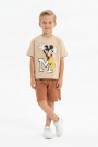 Erkek Çocuk Baskılı Kısa Kollu Pamuklu Tişört Ve Şort İkili Yazlık Takım