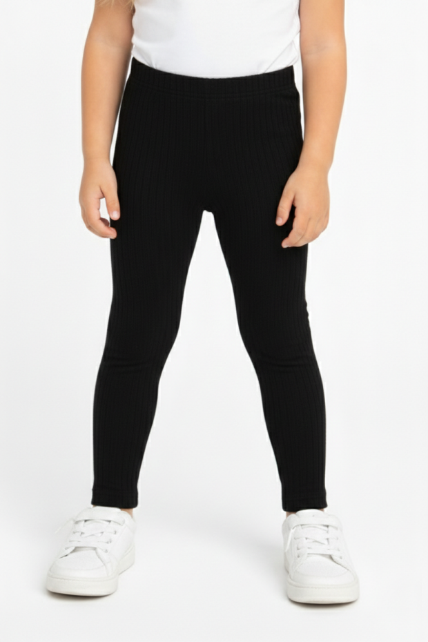 Kız Çocuk Fitilli Kaşkorse Esnek ve Rahat Günlük Kullanım Beli Lastikli Tayt