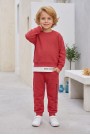 Erkek Çocuk Kaşkorse Kumaş Etek Çıkmalı Sweat Alt  Cepli Takım