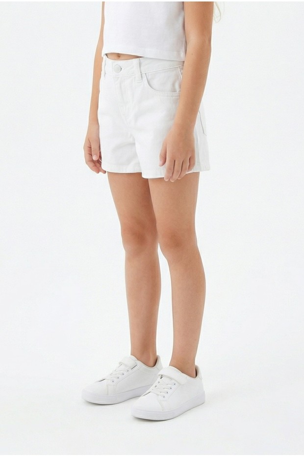 Kız Çocuk Cepli Gabardin Kumaş Günlük Yazlık Şort