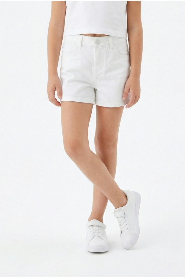 Kız Çocuk Cepli Gabardin Kumaş Günlük Yazlık Şort