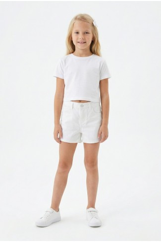 Kız Çocuk Cepli Gabardin Kumaş Günlük Yazlık Şort