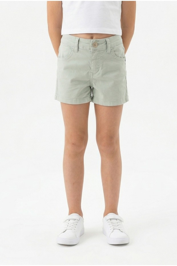 Kız Çocuk Cepli Gabardin Kumaş Günlük Yazlık Şort