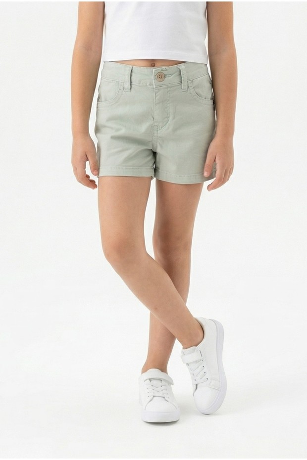 Kız Çocuk Cepli Gabardin Kumaş Günlük Yazlık Şort