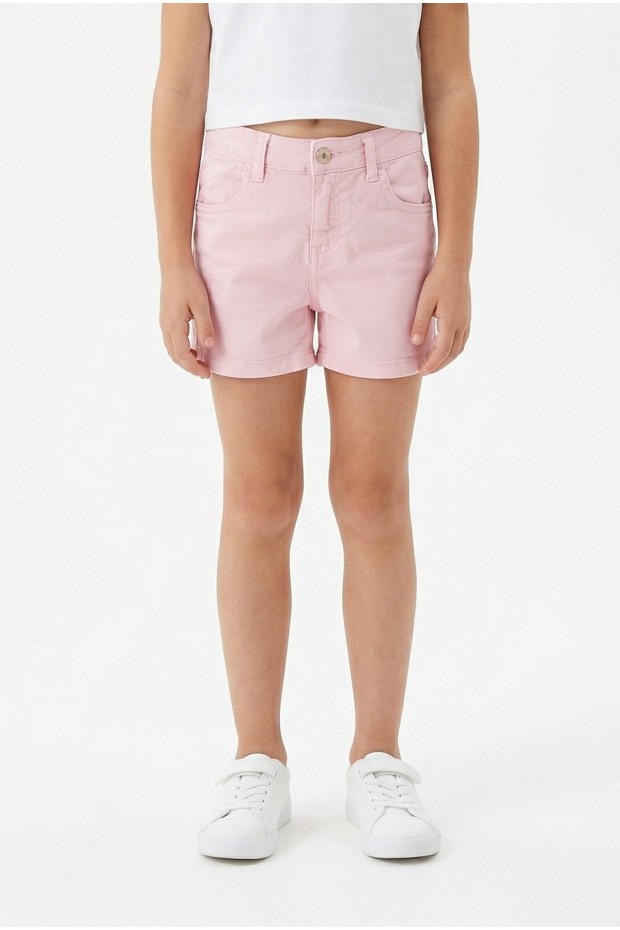 Kız Çocuk Cepli Gabardin Kumaş Günlük Yazlık Şort