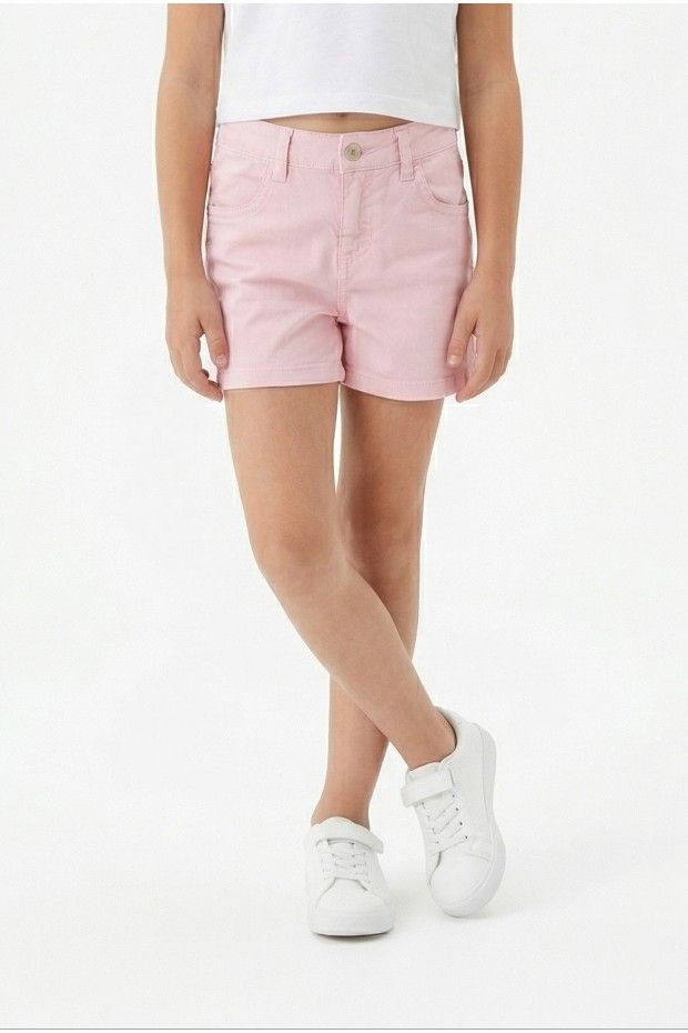 Kız Çocuk Cepli Gabardin Kumaş Günlük Yazlık Şort