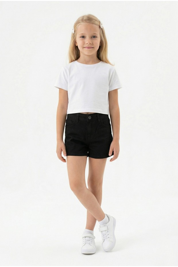 Kız Çocuk Cepli Gabardin Kumaş Günlük Yazlık Şort