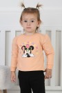 İki İplik Fırçalı Kumaş Baskılı Günlük Kullanım Bebe Sweatshirt