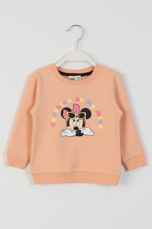 İki İplik Fırçalı Kumaş Baskılı Günlük Kullanım Bebe Sweatshirt