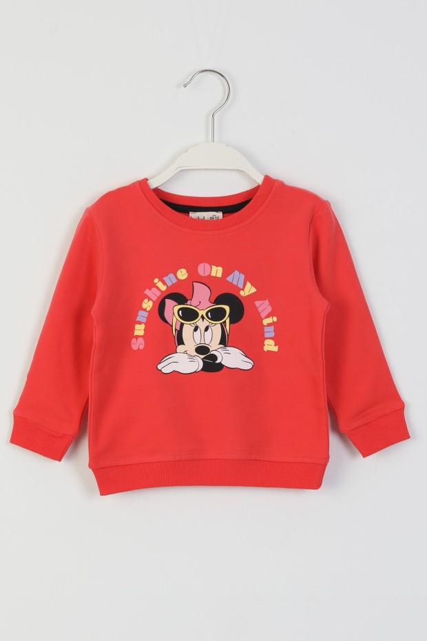 İki İplik Fırçalı Kumaş Baskılı Günlük Kullanım Bebe Sweatshirt