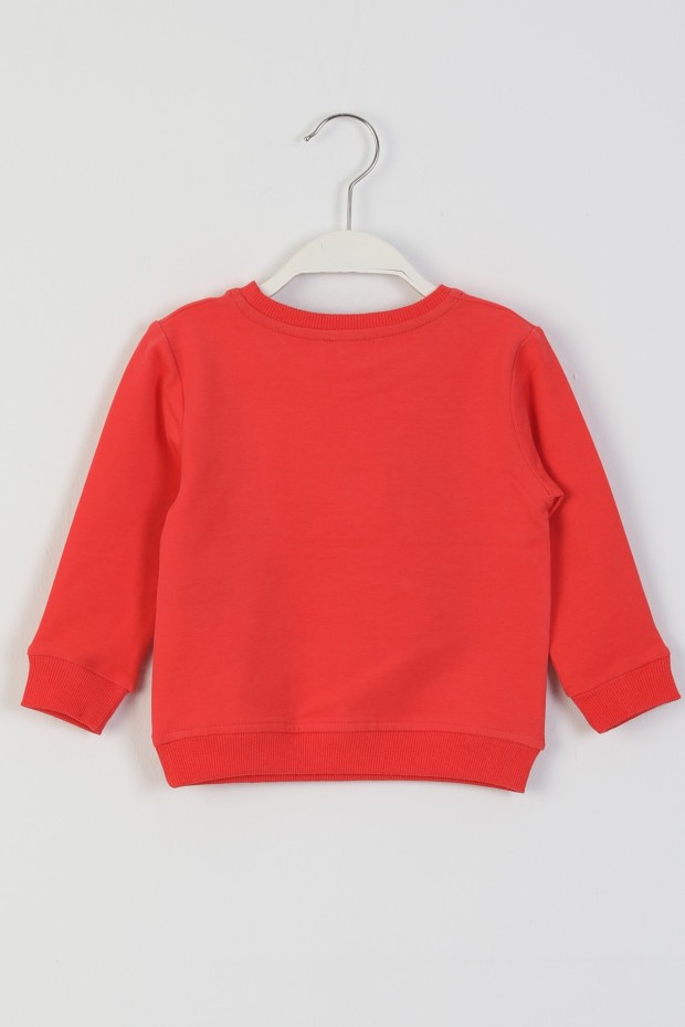 İki İplik Fırçalı Kumaş Baskılı Günlük Kullanım Bebe Sweatshirt