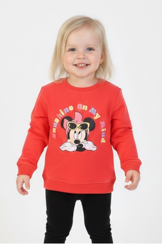 İki İplik Fırçalı Kumaş Baskılı Günlük Kullanım Bebe Sweatshirt