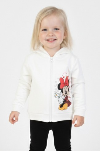 İki İplik Fırçalı Kumaş Kapüşonlu Baskılı Günlük Kullanım Bebe Hırka