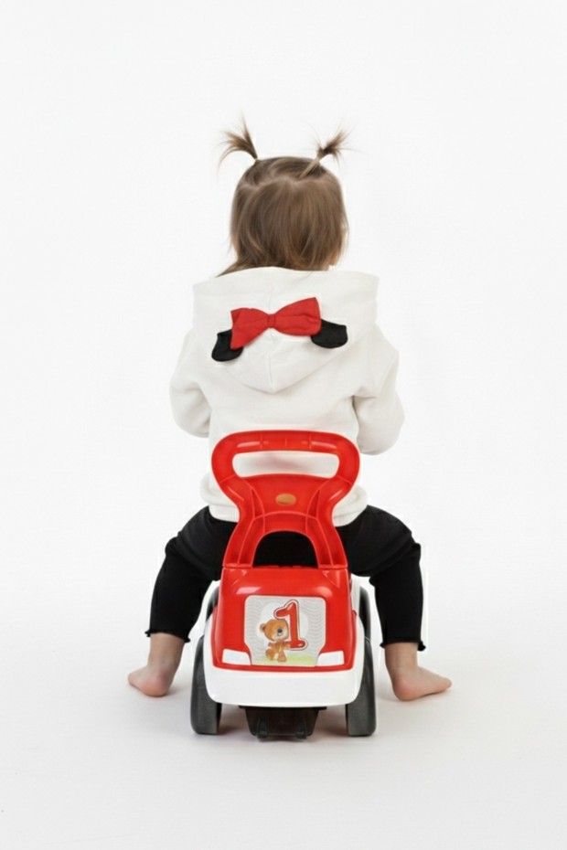 İki İplik Fırçalı Kumaş Kapüşonlu Baskılı Günlük Kullanım Bebe Hırka