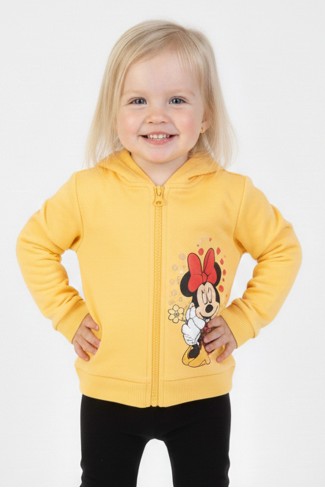 İki İplik Fırçalı Kumaş Kapüşonlu Baskılı Günlük Kullanım Bebe Hırka