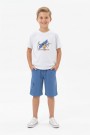 Erkek Çocuk Baskılı Kısa Kollu Pamuklu Tişört Ve Şort Yazlık Takım