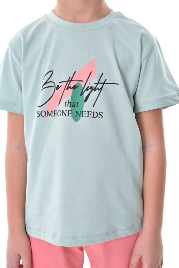 Erkek Çocuk Baskılı Kısa Kollu Pamuklu Tişört Ve Şort Yazlık Takım 