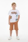 Erkek Çocuk Baskılı %100 Pamuk Süprem Kumaş Reaktif Boyama Şortlu Takım 