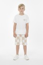 Erkek Çocuk Arkası Baskılı %100 Pamuk Reaktif Boyama Kareli Şortlu Takım 