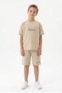 Erkek Çocuk Baskılı 100% Pamuk Süprem Kumaş Tişört İki İplik  Şortlu Takım 