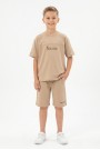 Erkek Çocuk Baskılı 100% Pamuk Süprem Kumaş Tişört İki İplik  Şortlu Takım