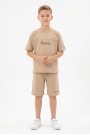Erkek Çocuk Baskılı 100% Pamuk Süprem Kumaş Tişört İki İplik  Şortlu Takım